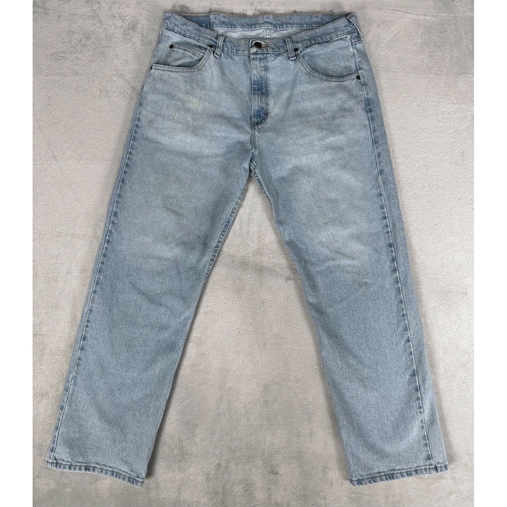 Wrangler Premium Quality Jeans Men's 34x30 Light Wash Straight Leg Denim